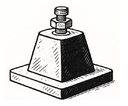 Rubber Mount 4pkt  75mm HDG Bolt