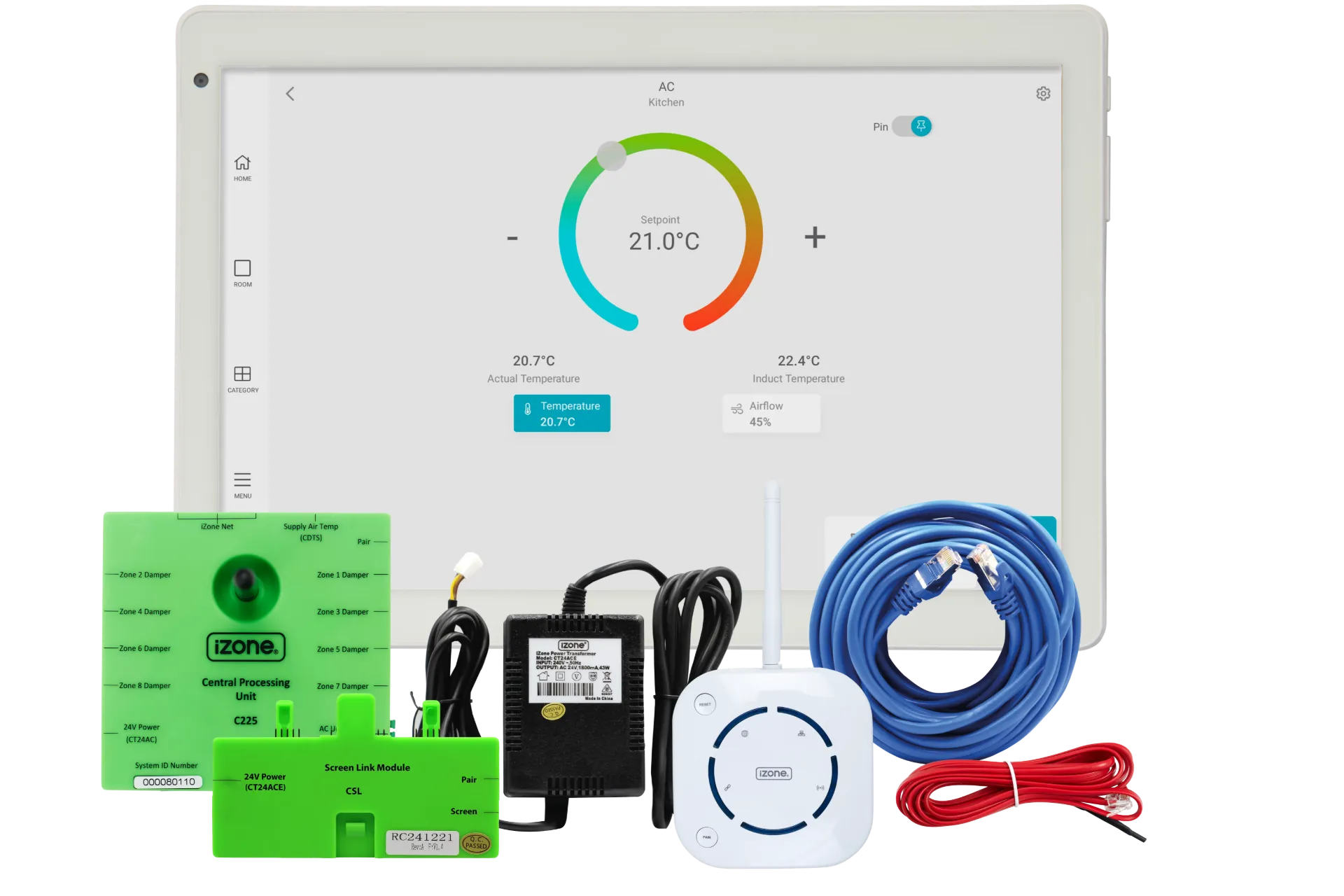 [IZ-546K] iZone Nova 10" kit with CAT5 shielded cable (no AC Module)