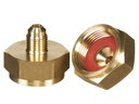 Cylinder Adaptor (Brass) 5/16 MSAE x 3/4 FBSP Left hand thread for R-32 Refrigerant