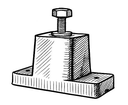 Rubber Mount 4pkt 50mm HDG Bolt